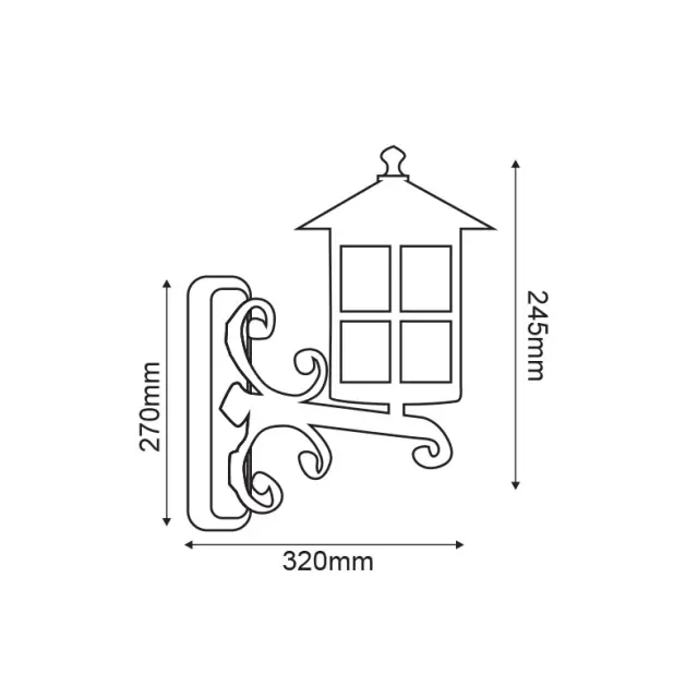Aca Light CRES - ΦΑΝΑΡΙ ΠΑΡΑΔΟΣΙΑΚΟ ΑΛΟΥΜΙΝΙΟ ΣΚΟΥΡΙΑ ΣΥΜΒΑΤΙΚΟ 1xE27 IP45 320x270x245mm 2