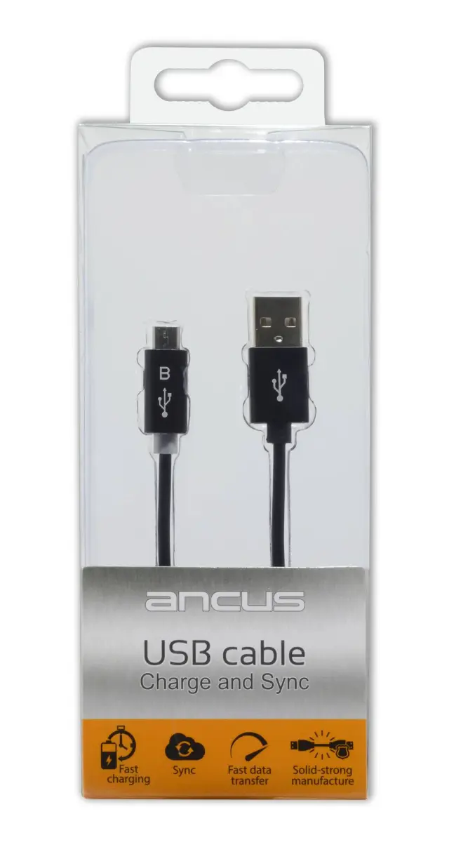 Καλώδιο σύνδεσης Ancus Smart LED USB σε Micro USB με Ενισχυμένες Επαφές Μαύρο 1.2m 2