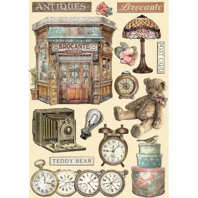 Ξυλάκια διακοσμητικά A5, Stamperia, Brocante Antiques