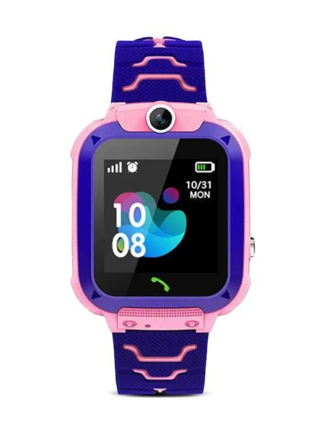 Παιδικό Smartwatch με GPS και Καουτσούκ/Πλαστικό Λουράκι Μωβ Q12