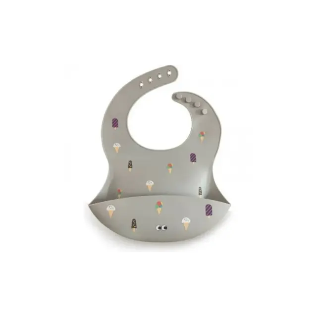 Σαλιάρα Σιλικόνης NOUI NOUI Ice Cream Grey NN12117