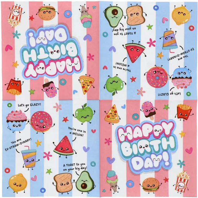 Χαρτοπετσέτες - Napkins - Kawaii Party - 33x33εκ - 20 τμχ - Happy Birthday