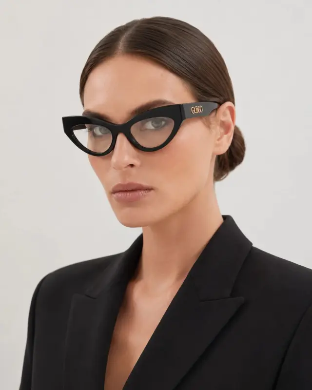 Gucci GG1295O 001 Γυναικεία Γυαλιά Οράσεως Cat-Eye Μαύρα - 53–19–135 3