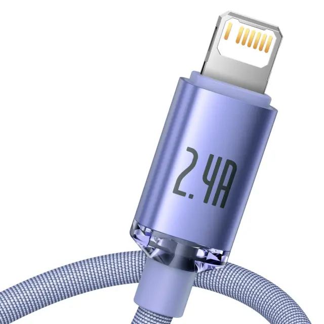 Baseus Crystal Shine Braided USB to Lightning Cable Μωβ 1.2m (CAJY000005) (BASCAJY000005) 3