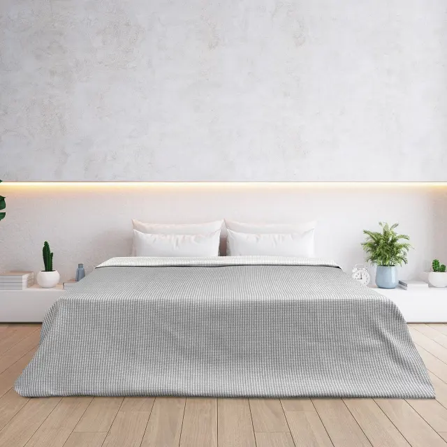 Beauty Home Κουβέρτα μονή διπλής όψεως Cross matelasse Art 11173 170x270 Γκρι
