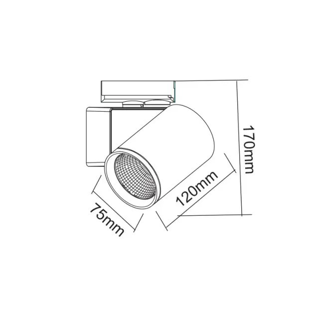 LED ΦΩΤΙΣΤΙΚΟ ΡΑΓΑΣ 230V AC 20W 3000K 1-PHASE 34° 2000LM Ra80 ΓΚΡΙ / LISOR2030G2 2