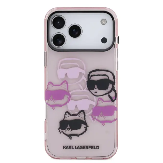 Karl Lagerfeld IML Multi K&CH Heads Case for iPhone 17 Pro Max Pink 3