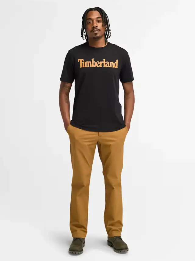 Timberland - Ανδρικό T-shirt με Λογότυπο TB0A2BRN-P56 Μαύρο - L