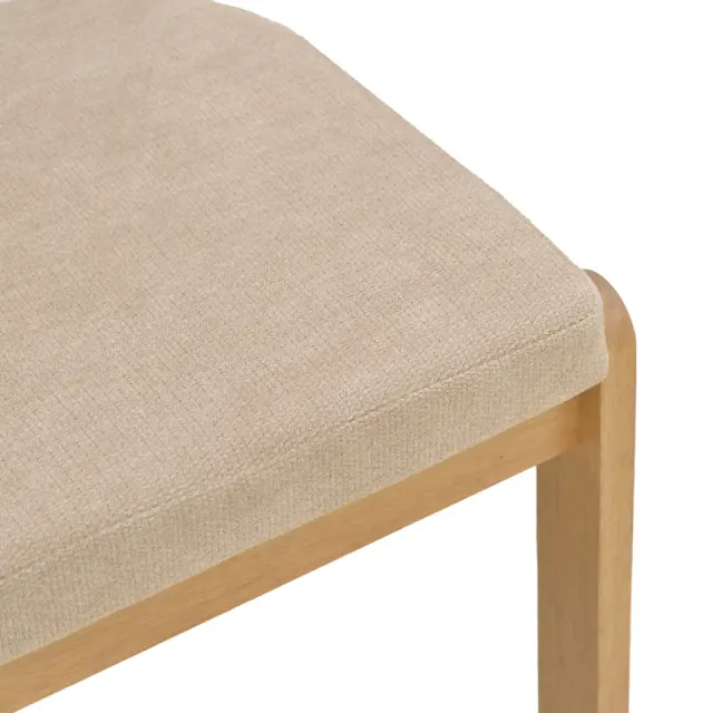 Καρέκλα Genoa pakoworld sonoma rubberwood και μπεζ ύφασμα 50x43x82εκ | Συσκευασία 2 τμχ 2