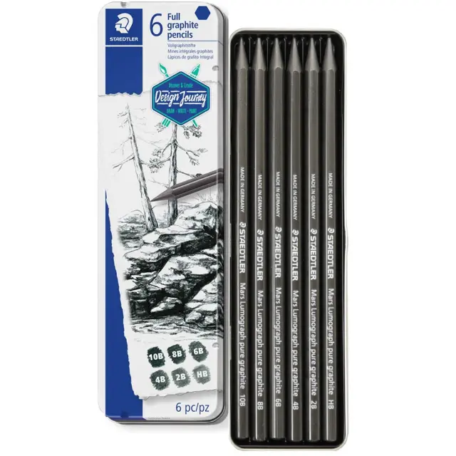 Σετ 6 Μολύβια Staedtler Full Graphite Mars Lumograph