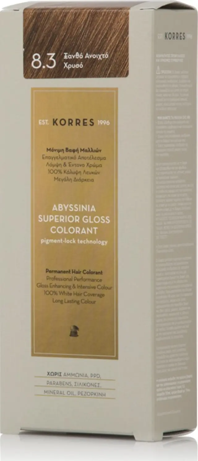 KORRES Abyssinia Superior Gloss Colorant Ξανθό Ανοιχτό Χρυσό 8.3 50ml