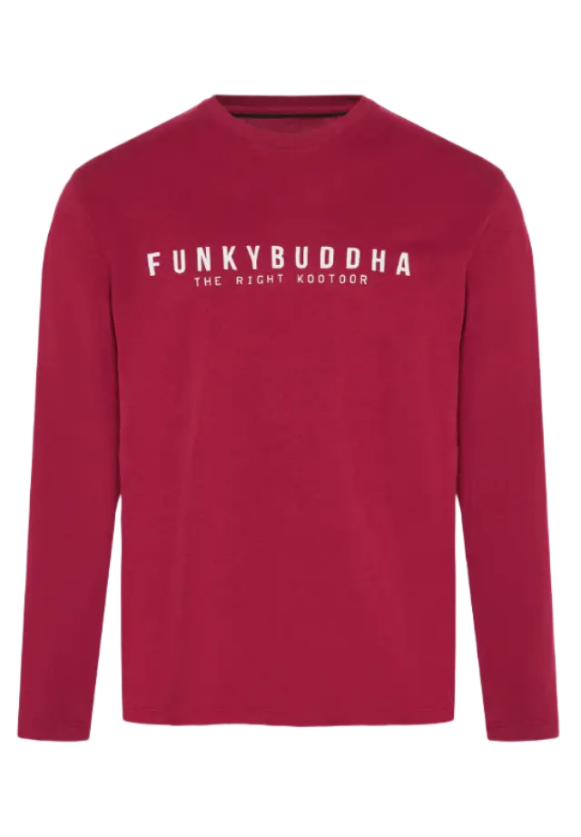 FunkyBuddha ανδρική μονόχρωμη μπλούζα με λογότυπο FBM014-002-07-3