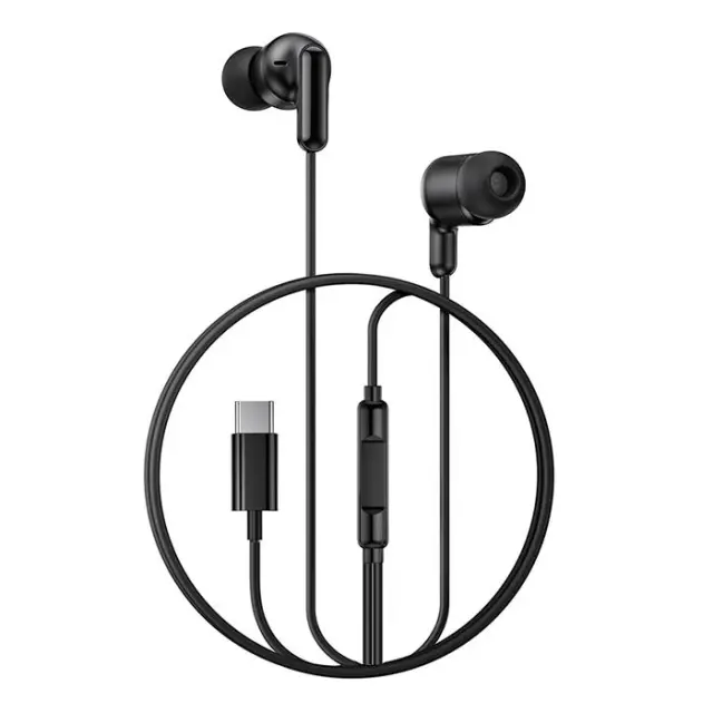 Ενσύρματα In-Ear ακουστικά με μικρόφωνο και βύσμα USB-C, σε μαύρο χρώμα