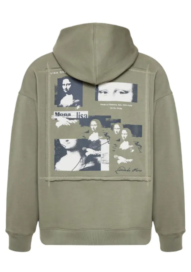 Funky Buddha ανδρική φούτερ relaxed fit με κουκούλα Mona Lisa FBU014-601-06-1 2