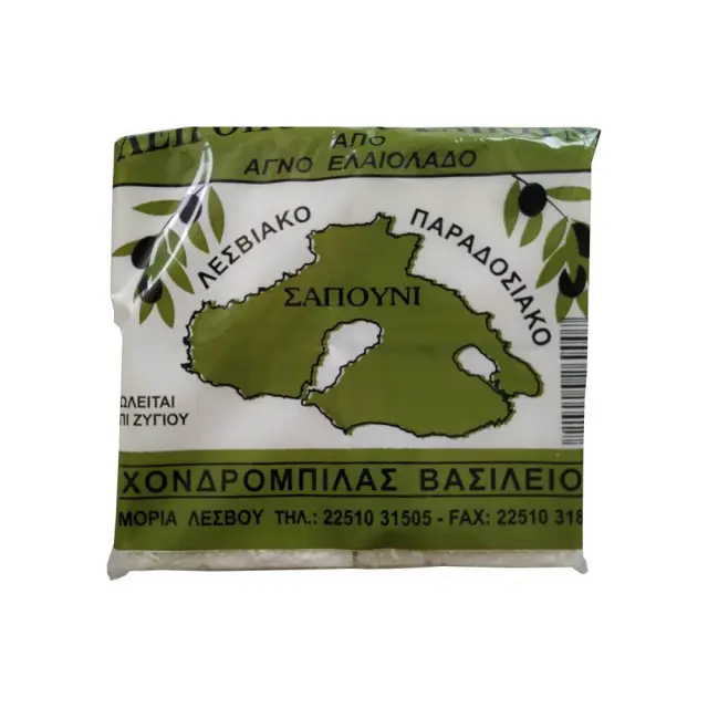 Παραδοσιακό Σαπούνι Ελαιολάδου, Λευκό, Λεσβιακή Γη, Συσκευασία 4Χ250γρ 2