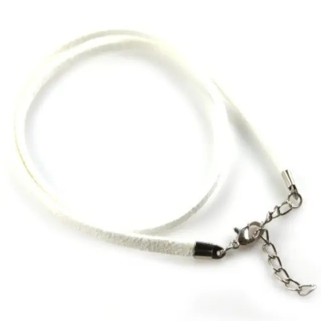 Κορδόνι για Λαιμό Velvet White - 48cm - 2τεμ