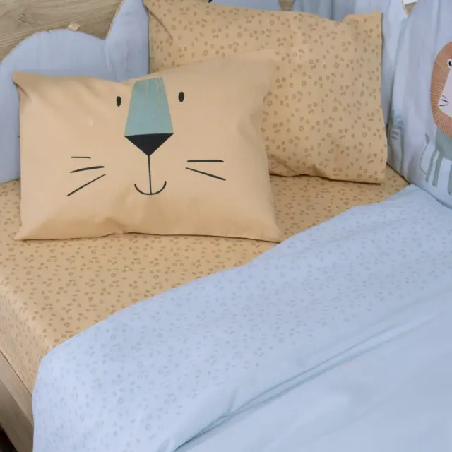 Σετ Σεντόνια Κούνιας Βρεφικά Wild Company Nef Nef Homeware, 100% ΒΑΜΒΑΚΙ - BLUE (040799) 3