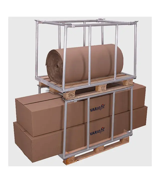 Variofit vpa-080.016 Παλετοκιβώτιο Συναρμολογούμενο Γαλβανιζέ Τύπου 75 για Φορτίο Βάρους ως 2000kg 2