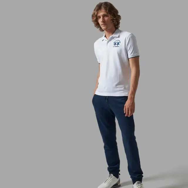La Martina - Ανδρικό Κοντομάνικο Polo Regular Fit CCMP01-PK001-00001 Λευκό - 2XL 2