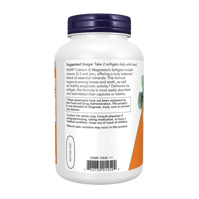 Now Foods Calcium & Magnesium 240 Softgels 3