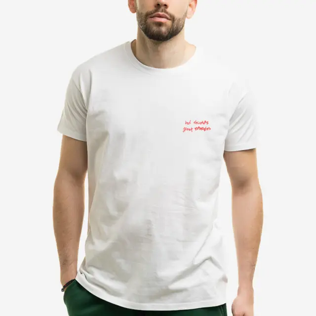 T-shirt Noshame® Λευκό με τύπωμα bad desicions, great memories - 122522 - XXL 3