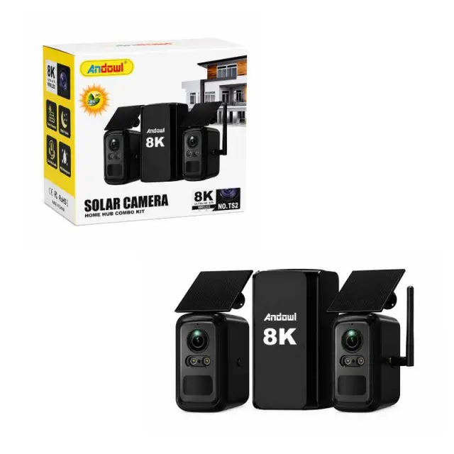 Andowl Ηλιακό Σύστημα Καμερών Ασφαλείας WiFi 8K με 2 Κάμερες No.TS2 - WiFi Solar Security Camera System 0751238