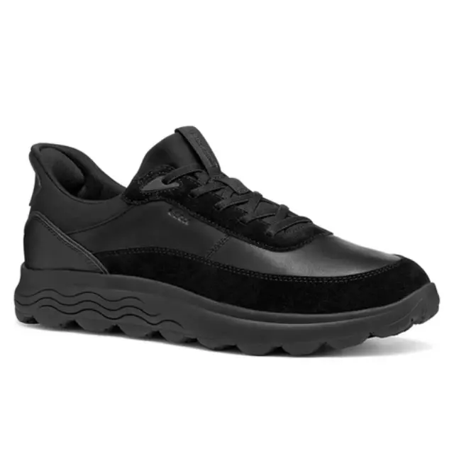 Ανδρικά Ανατομικά Δερμάτινα Sneakers Geox Spherica Plus U56MPA 08522 C9999 Μαύρα Μαύρο - 41 2
