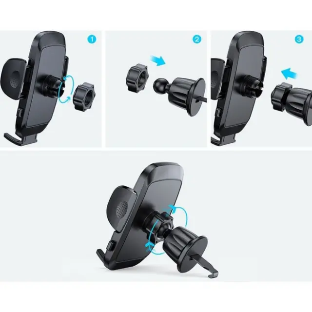 Joyroom® Βάση Στήριξης Κινητού Αυτοκινήτου Με Ρυθμιζόμενο Βραχίονα - Μαύρη (JR-ZS259) 3