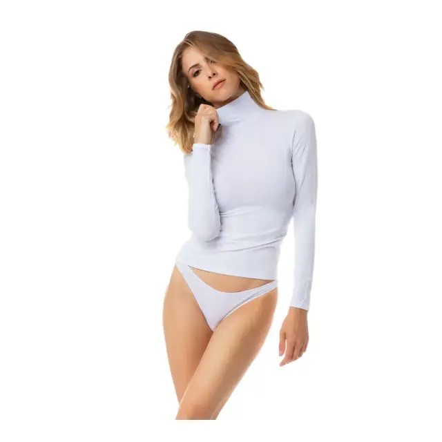 Fimelle TENCEL™ Modal Γυναικεία Ζιβάγκο Μακρυμάνικη Μπλούζα Minerva - Λευκό 3