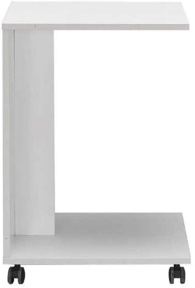 Τραπεζάκι SHP-108-PP C-Shape Λευκό High gloss 35x65x45cm 3