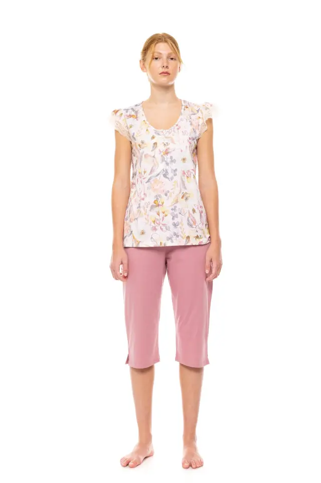 S1490 - Type - PYJAMA CAPRI FLORAL ROSE 3