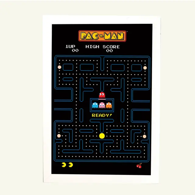 Αφίσα Pac Man 61x91,5εκ Κορνίζα Ξύλινη Χρώμα Λευκό Με Ακρυλικό Τζάμι Άθραυστο K1041-3