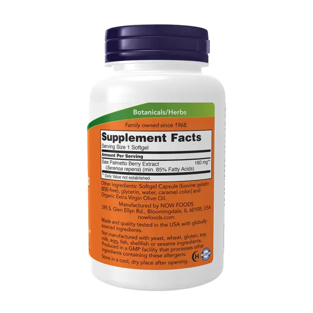 Now Foods Saw Palmetto Extract 160 mg 240 Softgels 2
