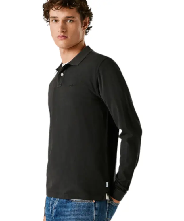 Pepe Jeans - Ανδρικό Μακρυμάνικο Μπλουζάκι Polo New Oliver PM542213-999 Μαύρο 2