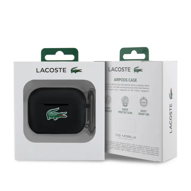 Lacoste Liquid Silicone Croc Logo Case for AirPods Pro 2 Black 3