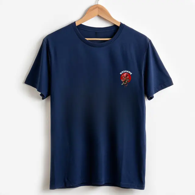 T-shirt Noshame® Navy με τύπωμα Rose - 132575 - XXL