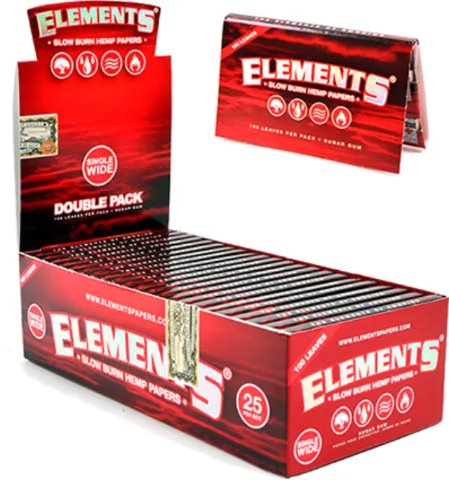 Elements Χαρτάκια Hemp Double - Single Wide 25Τεμ.