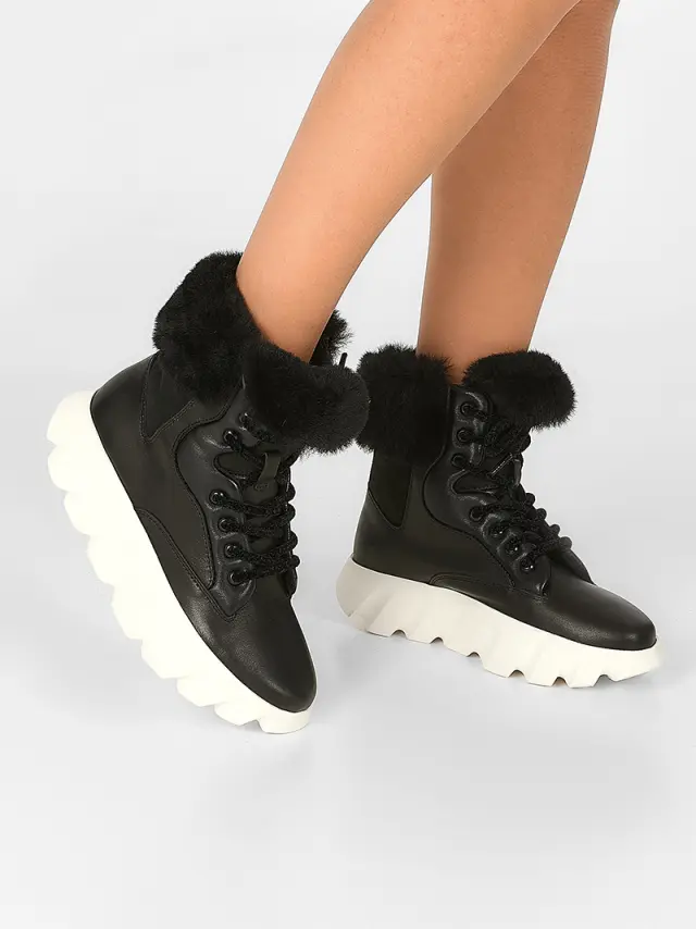 4ccccees Μποτάκια Γυναικείο δέρμα Nubuck Μαύρο CES/160031 OREO 2