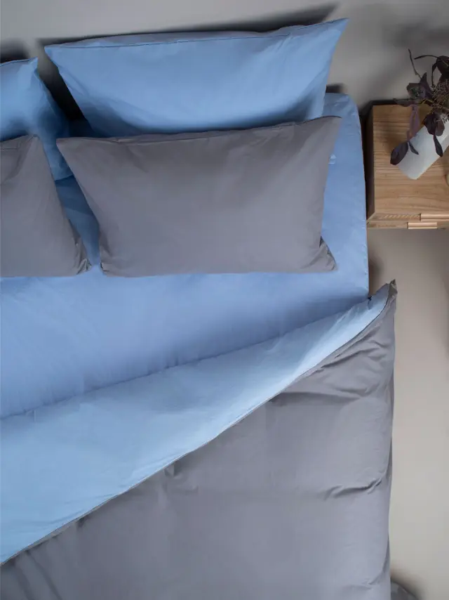 Σετ Σεντόνια Menta 207 Grey-Blue Υπέρδιπλο με λάστιχο (170x200+30) Sunshine 3