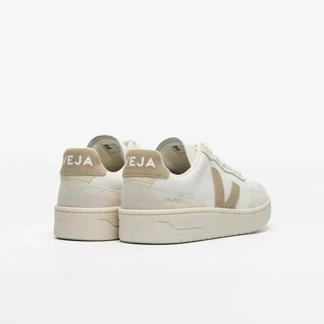 VEJA “V-90 O.T” LEATHER SNEAKERS (VO2020909A360-WHITE-TAUPE) - 40 3