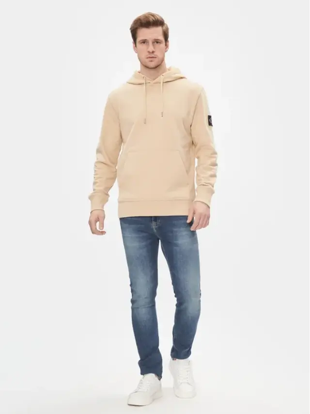 Calvin Klein - Ανδρικό Φούτερ με Κουκούλα J30J323430-AAT Μπεζ 2
