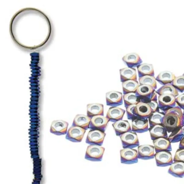 Χάντρα Αιματίτης Blue - Faceted Square 1x2mm ~135τεμ