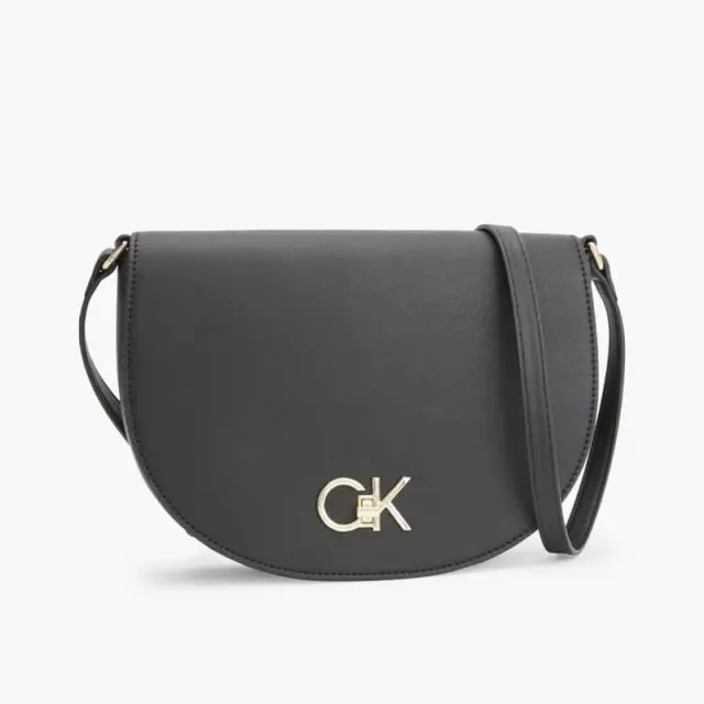 Calvin Klein - Γυναικεία Τσάντα Ώμου Ck Re-Lock Saddle Bag K60K609871-BAX Μαύρο