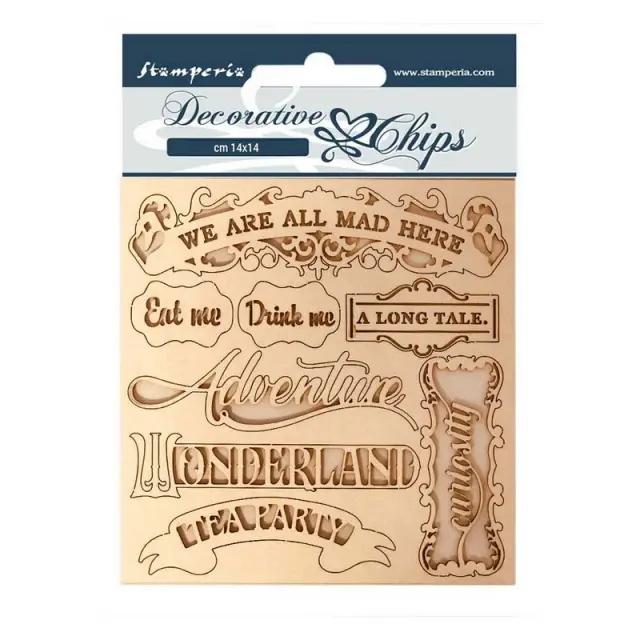Chipboard Stamperia 14x14cm, Alice, Corners