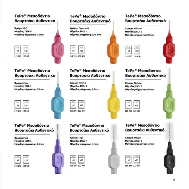 Tepe | Interdental Brush 1.5mm | Μεσοδόντιο Βουρτσάκι Μαύρο | 8τμχ 3