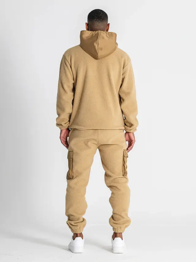 Gianni Kavanagh Ανδρικό SHERPA Φούτερ με Κουκούλα – Camel - XL 3