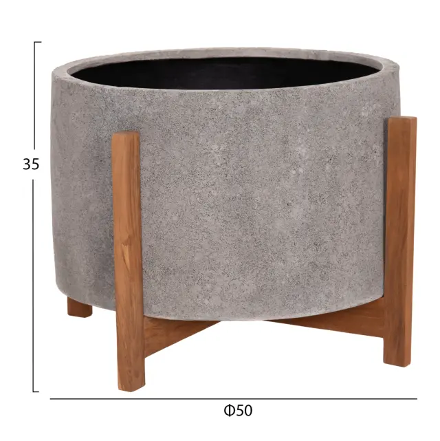 ΓΛΑΣΤΡΑ ΕΣΩΤ.ΧΩΡΟΥ FB94682.03L FIBER CEMENT ΓΚΡΙ-TEAK ΒΑΣΗ Φ50x35Υεκ 2