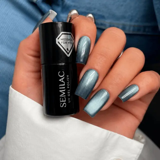 Semilac Ημιμόνιμο Βερνίκι 739 Teal Jelly Gloss 7ml 3