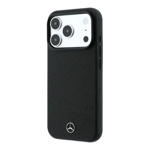 Mercedes PU Leather Wood Semi Wrap MagSafe Case for iPhone 18 Pro Max Black 2