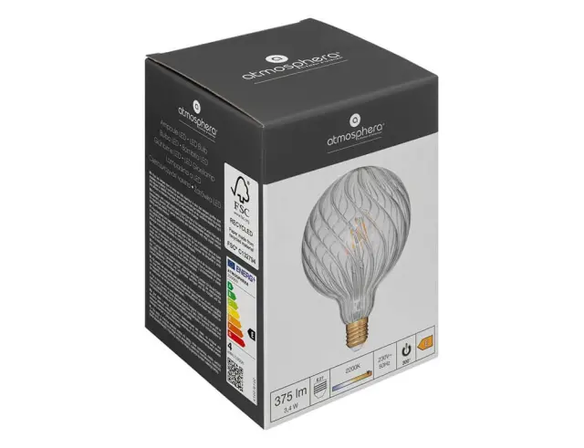 Λάμπα LED G125 Atmosphera, για ντουί E27, 3.4W, 2200K, Θερμό Λευκό 200069 2